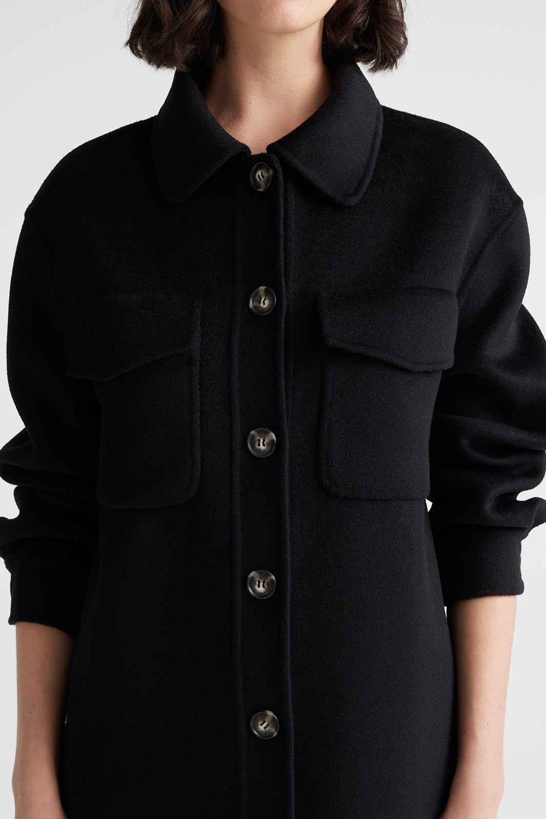 TOORALLIE WOOL SHIRT JACKET - BLACK