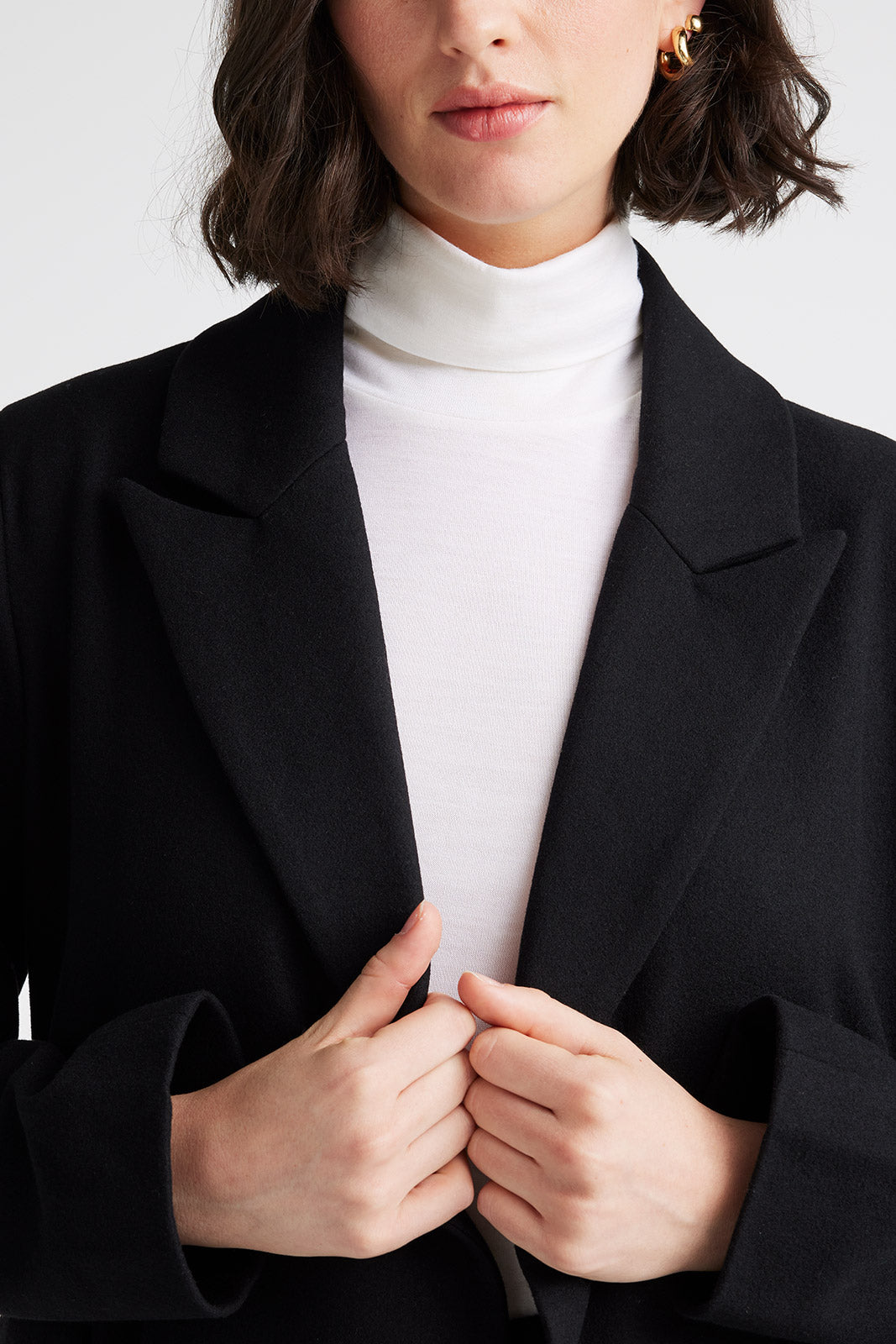 TOORALLIE TAILORED WOOL COAT - BLACK