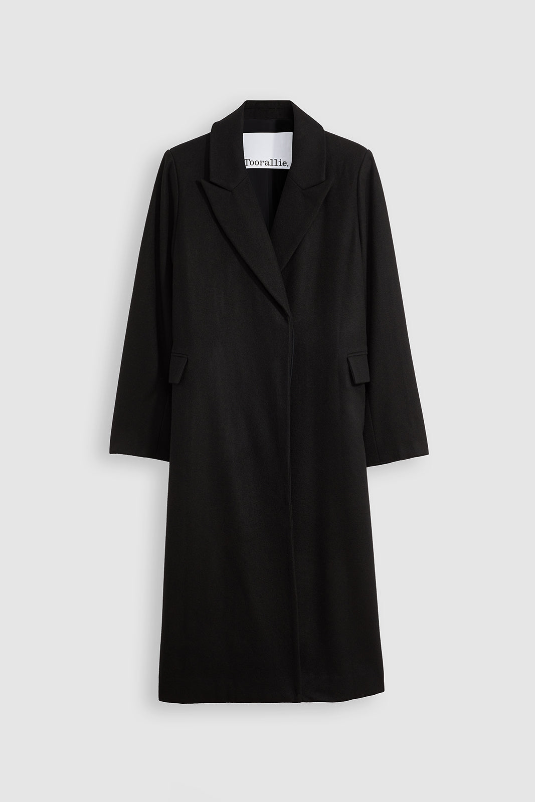 TOORALLIE TAILORED WOOL COAT - BLACK