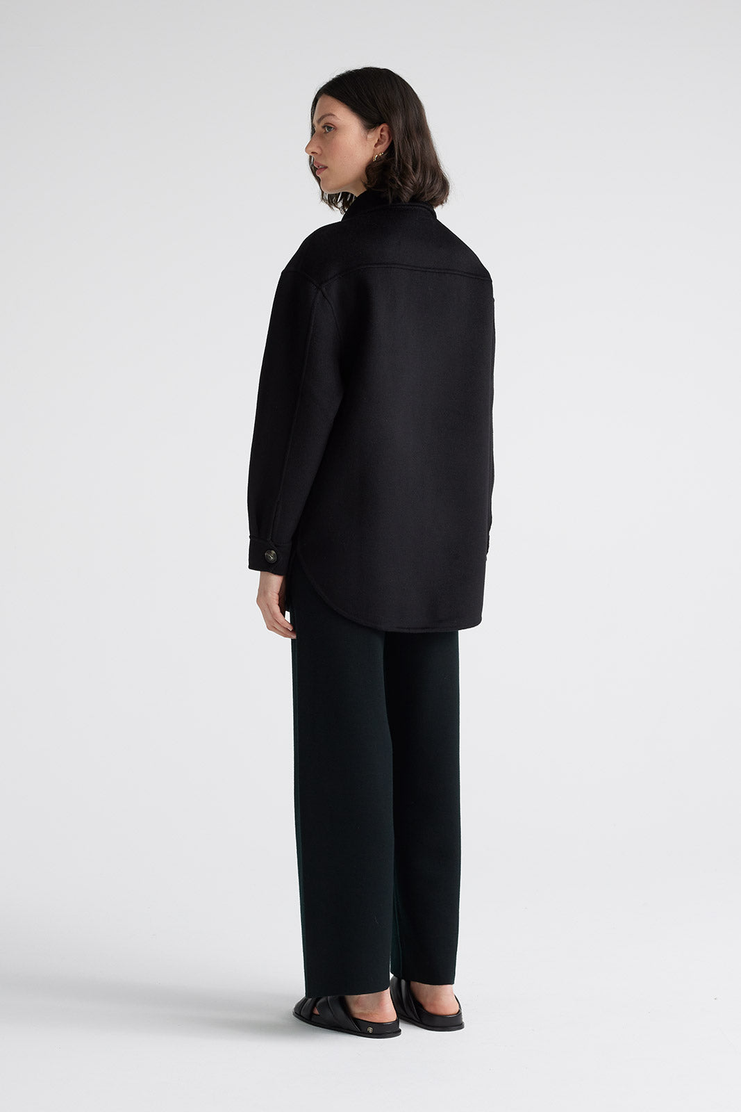 TOORALLIE WOOL SHIRT JACKET - BLACK